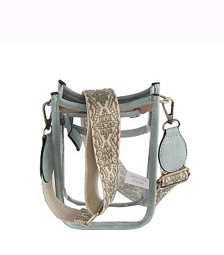 Fashion Guitar Strap See Thru Mini Crossbody Bag