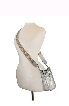 Fashion Guitar Strap See Thru Mini Crossbody Bag