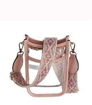 Fashion Guitar Strap See Thru Mini Crossbody Bag