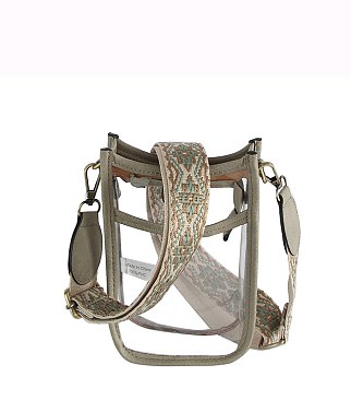 Fashion Guitar Strap See Thru Mini Crossbody Bag