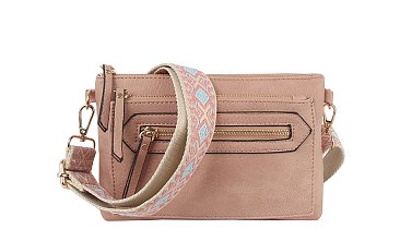 Zip Pocket Guitar Strap Clutch Crossbody Bag