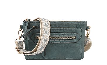 Zip Pocket Guitar Strap Clutch Crossbody Bag