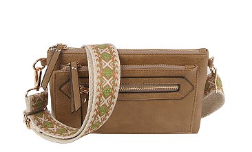 Zip Pocket Guitar Strap Clutch Crossbody Bag