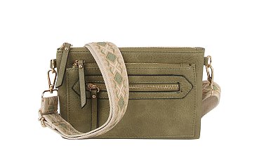 Zip Pocket Guitar Strap Clutch Crossbody Bag