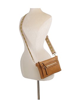 Zip Pocket Guitar Strap Clutch Crossbody Bag