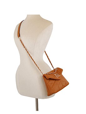 Fashion Satchel with Linked Chain