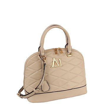 Fashion Quilted LM Dome Satchel Bag