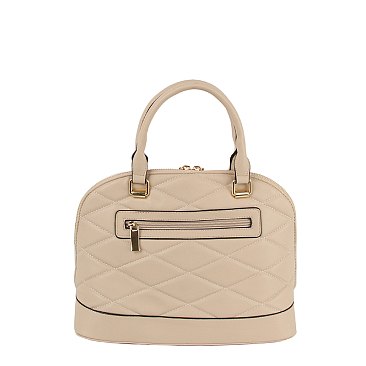 Fashion Quilted LM Dome Satchel Bag