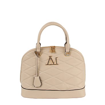 Fashion Quilted LM Dome Satchel Bag