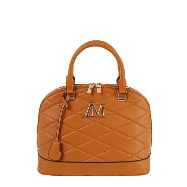 Fashion Quilted LM Dome Satchel Bag