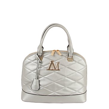 Fashion Quilted LM Dome Satchel Bag