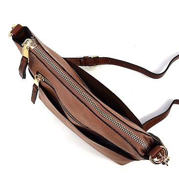 Fashion Zip Pocket Crossbody Bag