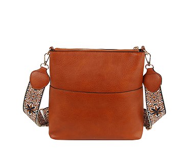 Fashion Zip Pocket Guitar Strap Crossbody Bag