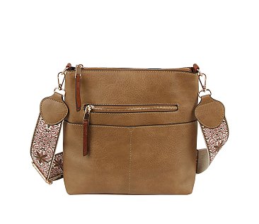 Fashion Zip Pocket Guitar Strap Crossbody Bag