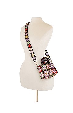 Crystal Beaded Flower Bag