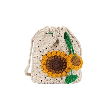 Sunflower Crochet Crossbody Bag