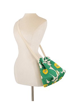 Knitted Canvas Flower Bucket Crossbody Bag