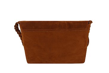 Suede Fringe Envelope Crossbody Bag