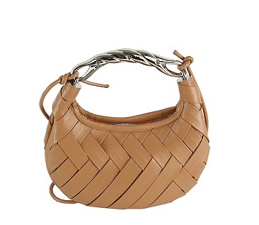 Weave Crescent Crossbody Bag