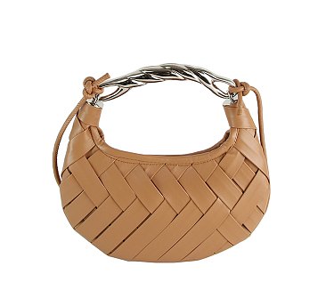 Weave Crescent Crossbody Bag