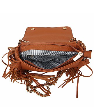 Motorcycle Jacket Fringe Crossbody Bag Satchel