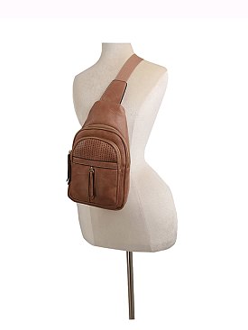 Fashion Laser Cut Printed Sling Bag Backpack