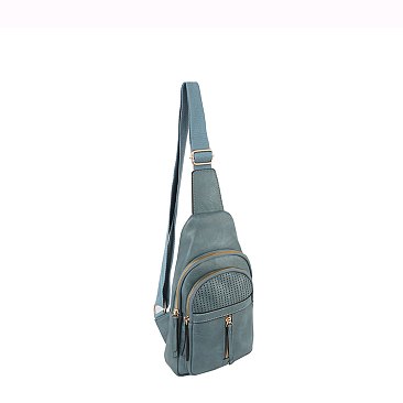 Fashion Laser Cut Printed Sling Bag Backpack