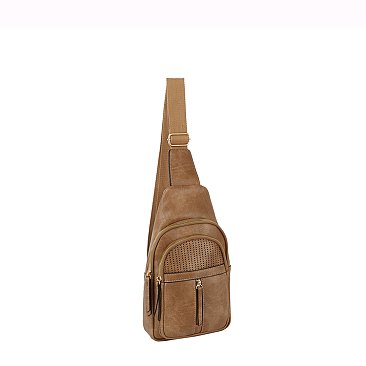 Fashion Laser Cut Printed Sling Bag Backpack