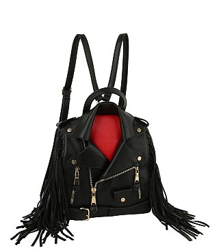 Motorcycle Jacket Fringe Backpack