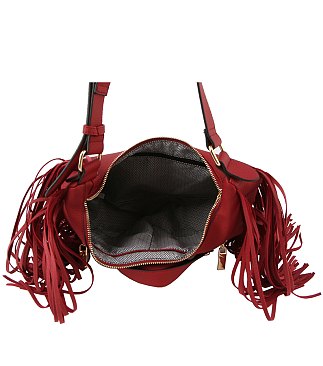 Motorcycle Jacket Fringe Shoulder Bag Hobo