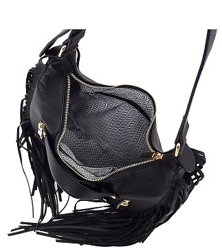 Motorcycle Jacket Fringe Shoulder Bag Hobo