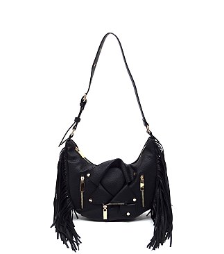 Motorcycle Jacket Fringe Shoulder Bag Hobo