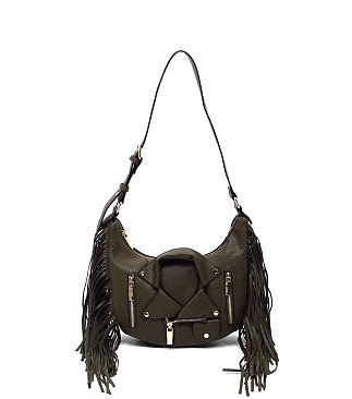 Motorcycle Jacket Fringe Shoulder Bag Hobo