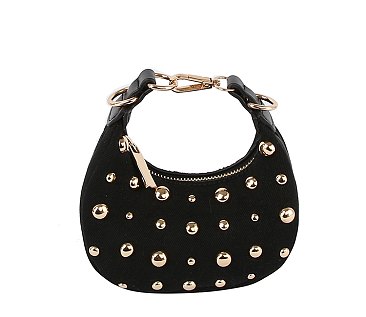 LOVE Studded Denim Crossbody Bag