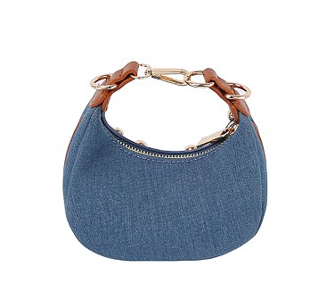 LOVE Studded Denim Crossbody Bag