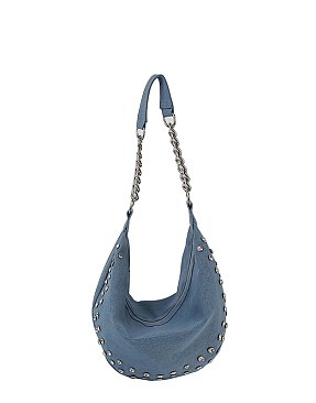 Rhinestone Denim Shoulder Bag Hobo