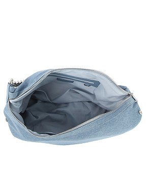 Rhinestone Denim Shoulder Bag Hobo