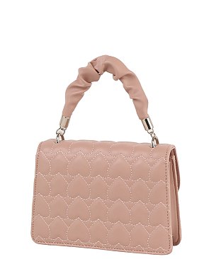 Heart Quilt Ruched Top Handle Satchel