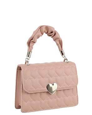 Heart Quilt Ruched Top Handle Satchel