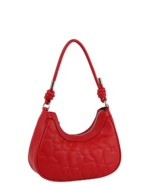 Heart Quilted Shoulder Bag