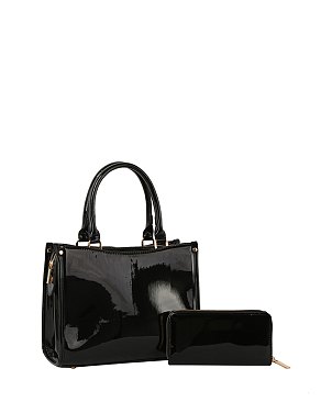 Glossy Top Handle 2-in-1 Satchel