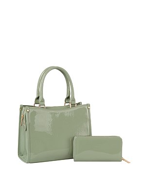 Glossy Top Handle 2-in-1 Satchel