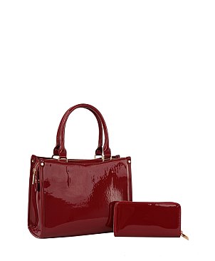 Glossy Top Handle 2-in-1 Satchel