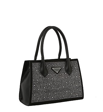 Rhinestone Covered Top Handle Satchel