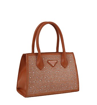 Rhinestone Covered Top Handle Satchel