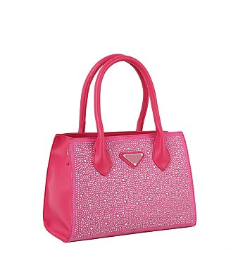 Rhinestone Covered Top Handle Satchel