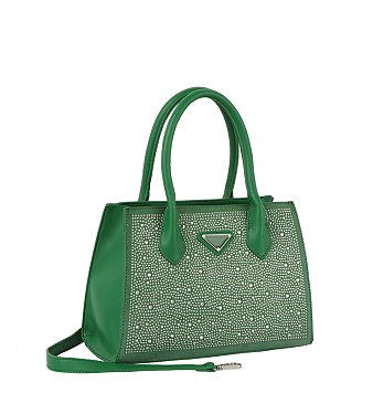 Rhinestone Covered Top Handle Satchel