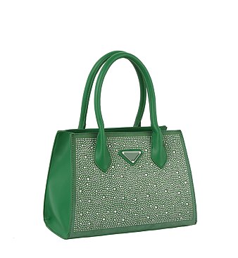 Rhinestone Covered Top Handle Satchel