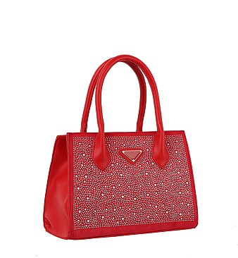 Rhinestone Covered Top Handle Satchel