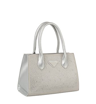 Rhinestone Covered Top Handle Satchel